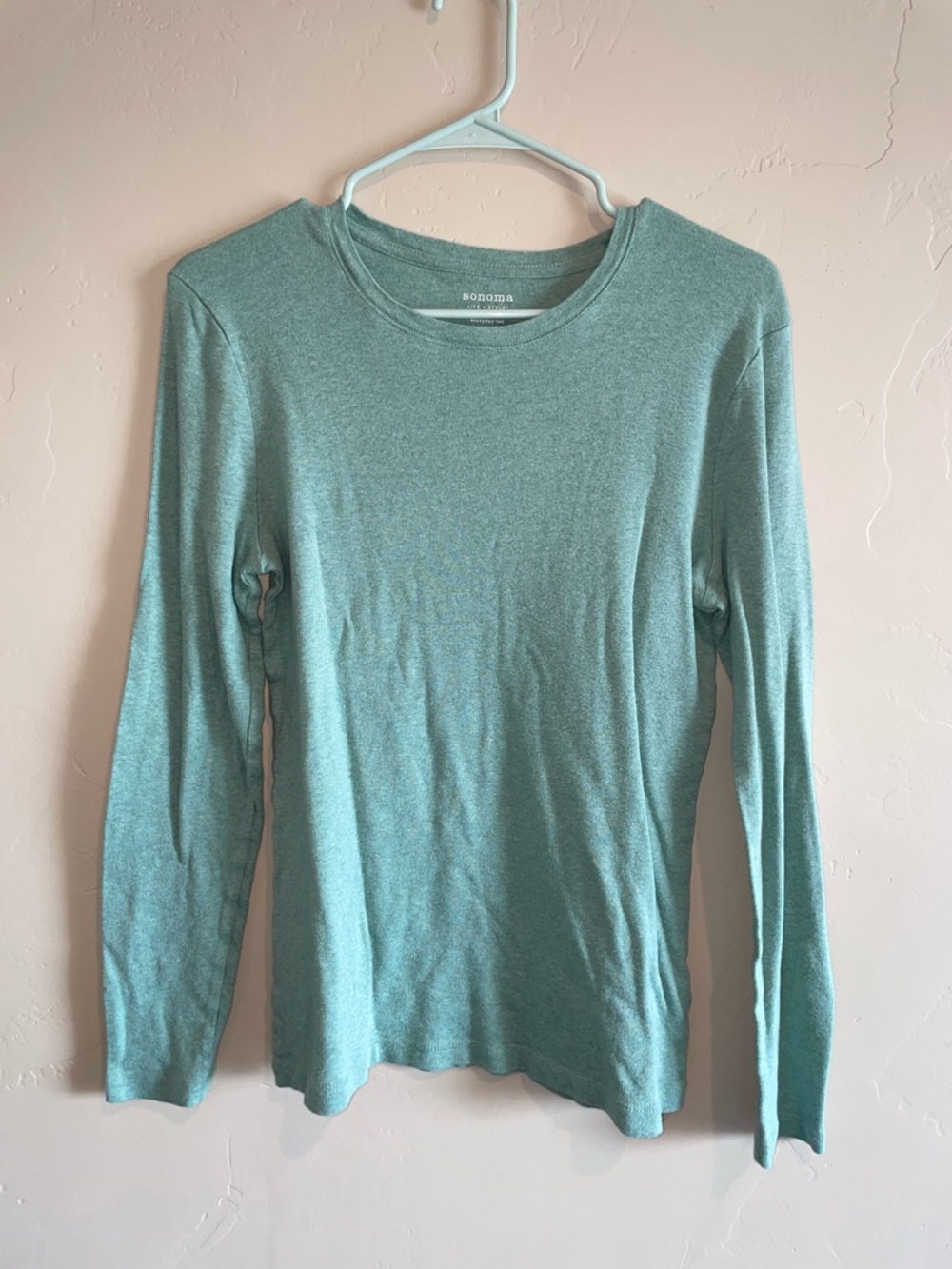 Sonoma Long-Sleeve Crew Neck Top in Seafoam
